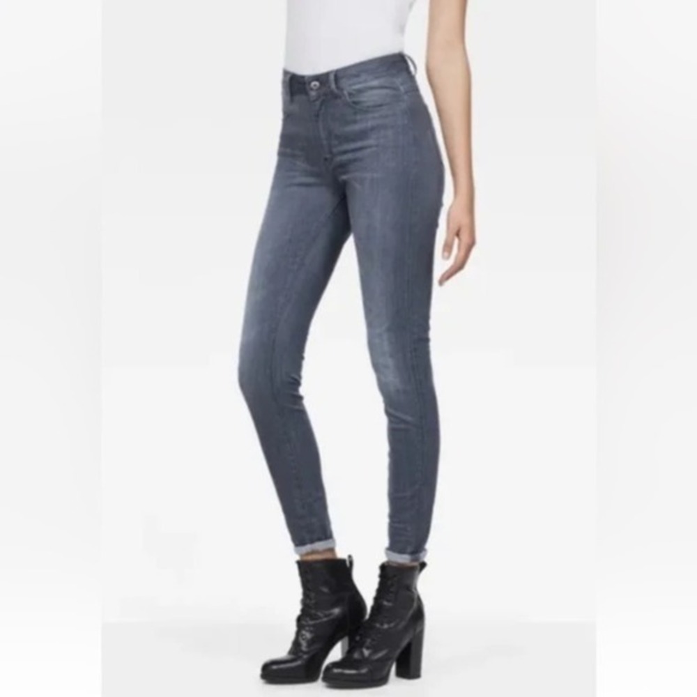 G-Star Raw Shape High Rise Super Skinny Women’s Grey Denim‎ Jeans Size 27 NWT